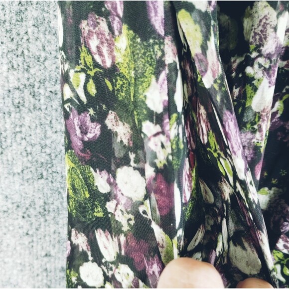 Harem Pants Size S Flattering Smock Waist Purple Earthy Floral Sweet Delicate - Picture 5 of 12